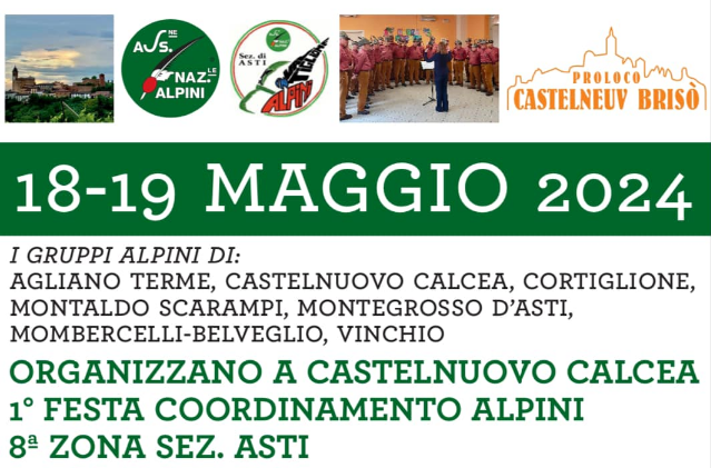 Castelnuovo Calcea | “1° Festa coordinamento Alpini 8ª zona sez. Asti”