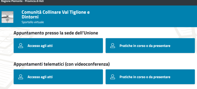 Attivazione dello Sportello Virtuale per ACCESSO AGLI ATTI e appuntamenti con il SUE (Sportello Unico Edilizia) e il SUAP (Sportello Unico Attività Produttive)